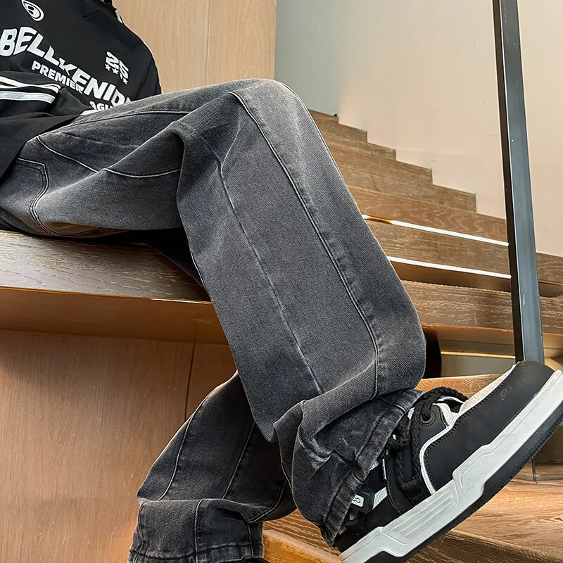 2025 New Big boy Jeans for Men Streetwear Baggy Jeans Large size Patchwork Denim Leisure Simple Dime Pants Women Jeans Hot  jean voguable