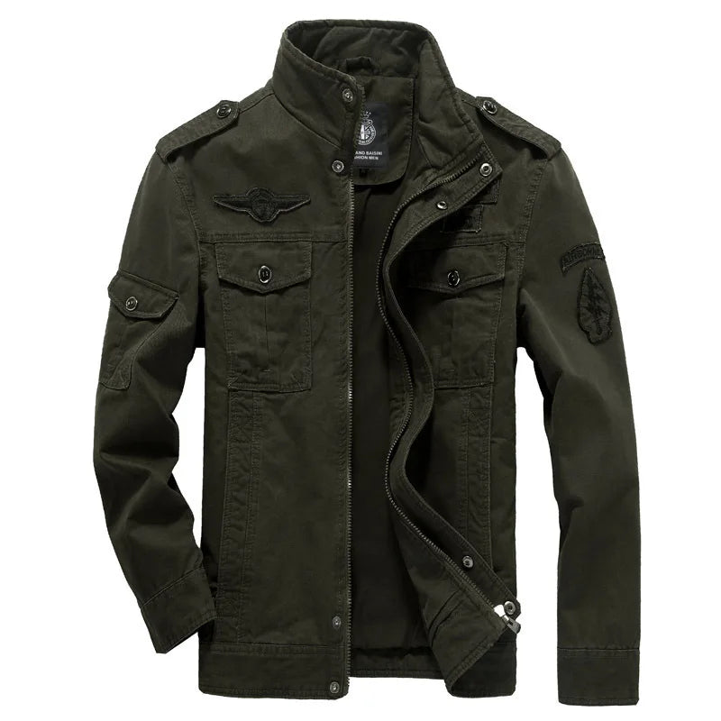 Autumn Winter Bomber Jackets Men Cotton Stand Collar Military Jacket Coat Mens Cargo Outwear Casual Brand Mens Clothing 2022 voguable