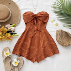 Voguable  European and American stock quick-release vacation style summer seaside sling orange slim hot girl tube top dress voguable