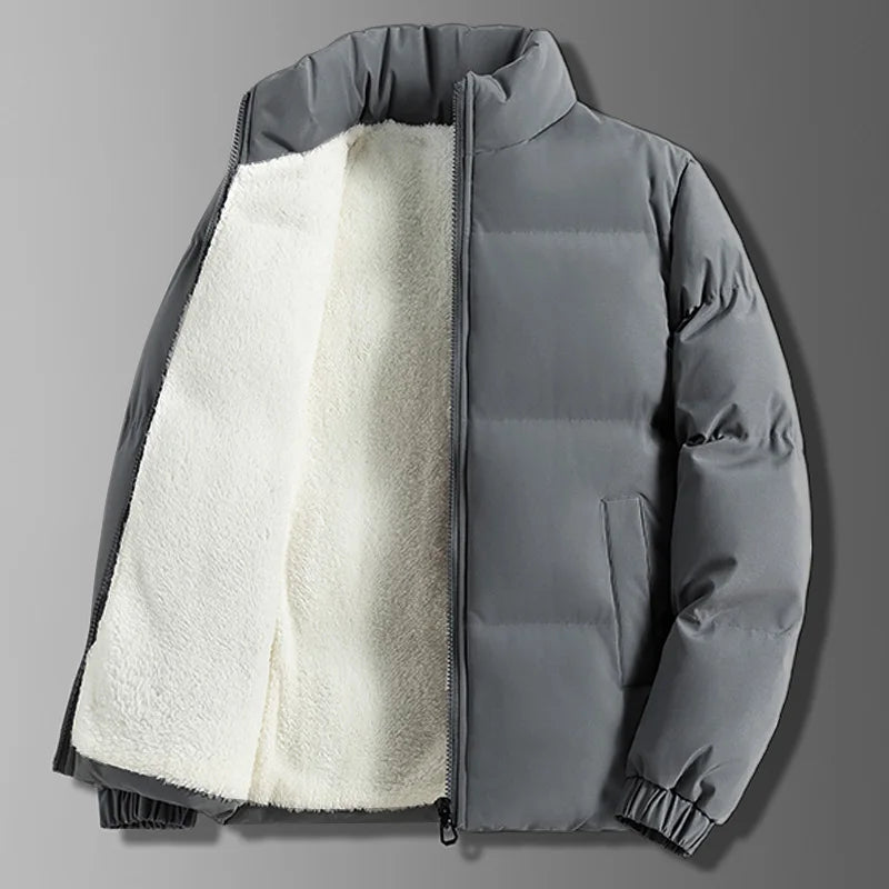 Winter Men Jacket Autumn Warm Fleece Fashion Thicke Cotton Padded Jackets Stand Collar Casual Coats Windproof Plus Size 6XL voguable