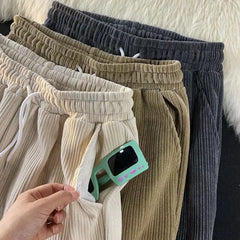 Corduroy Pants Men Spring Autumn Pants Men's Work Baggy Homme Casual Pants Korean Style Black Loose Straight Pants Streetwear gotmes-shop