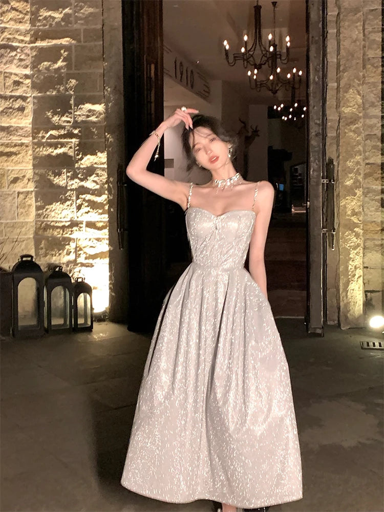 Voguable Women Strapless Sexy Backless White Suspender Dresses 2023 Summer High Street High Waist Chiffon Party Club Slim Fit Dress voguable