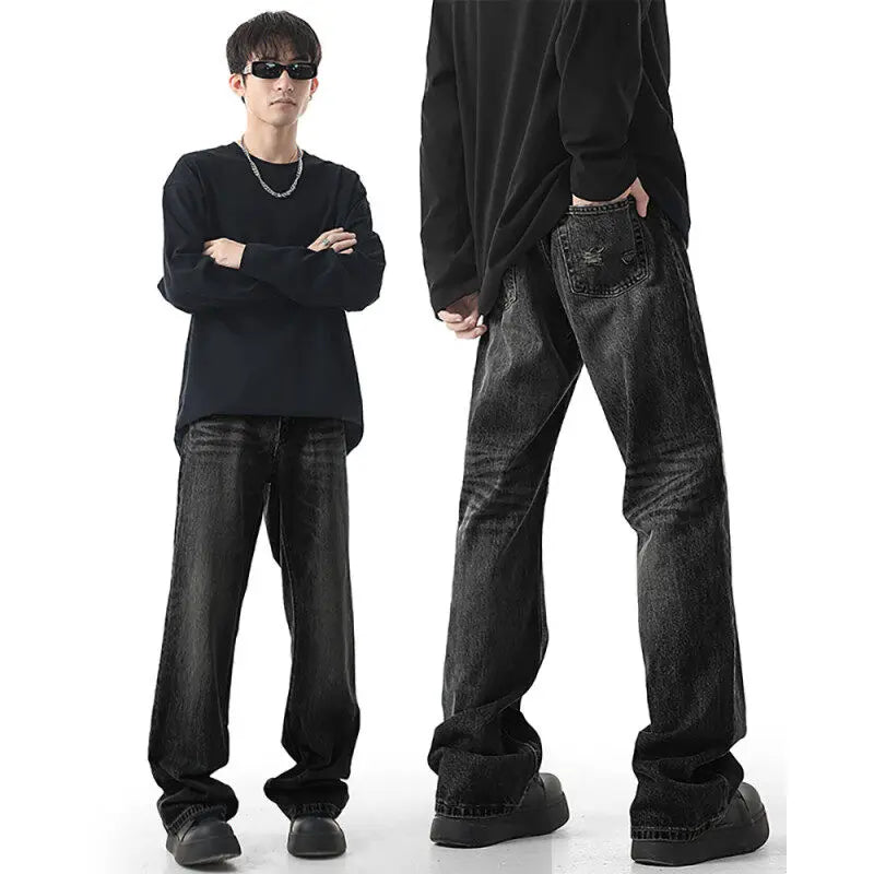Mens Straight Leg Washed Classic Vintage Denim Jeans Comfort Fit Casual Fashion High Quality Durable Trendy Timeless Trousers voguable