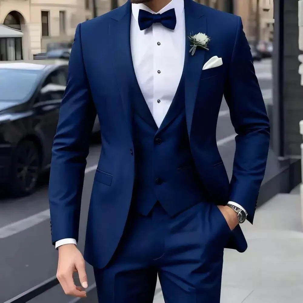 Voguable  New Men's Suit 3-Pieces Set (Jacket+Pants+Vest) Wedding/Party/Office Coat and Vests Trousers Sizes XS-6XL voguable