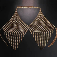 Voguable  Hot Sale Full Rhinestones Tassel Women Bra Body Chain Good Quality Crystal Underwear Nightclub Jewelry voguable