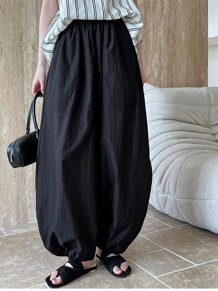 Oversize Women Pure Cotton Pants Summer Loose White Causal Lantern Trousers Fashion New Female Wide Leg Pants voguable