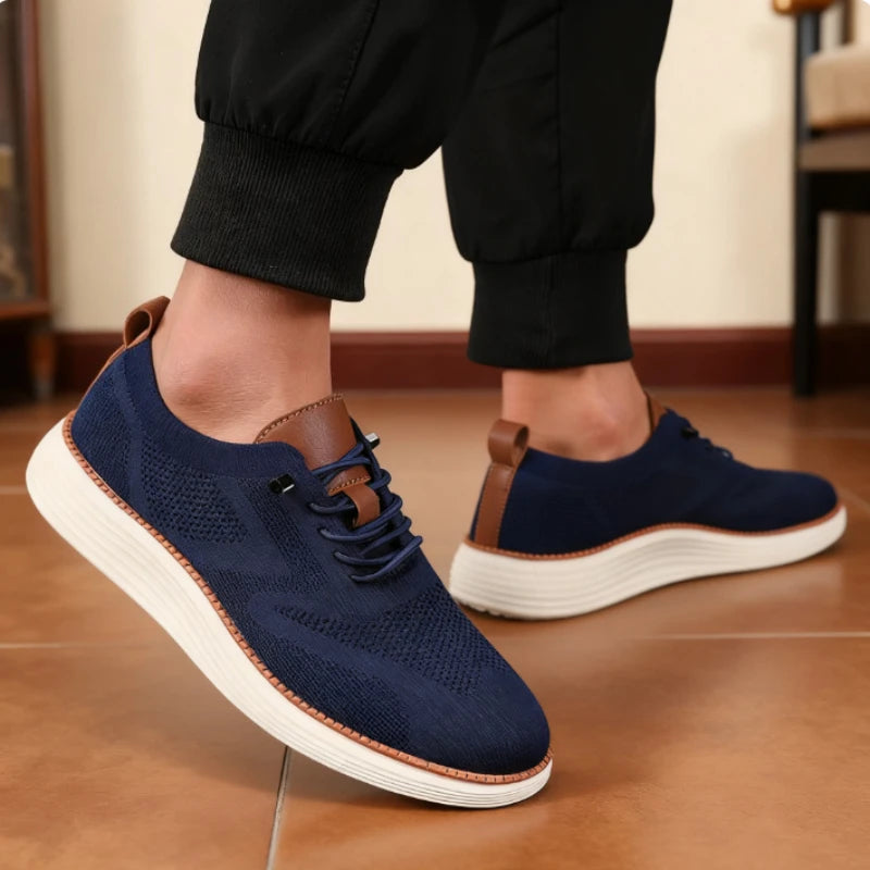 Voguable  Men Casual Walking Shoes Breathable Mesh Knit Sneakers Hot Selling Bestselle Lightweight Non-slip Flat Lace Up Running Shoes Men voguable