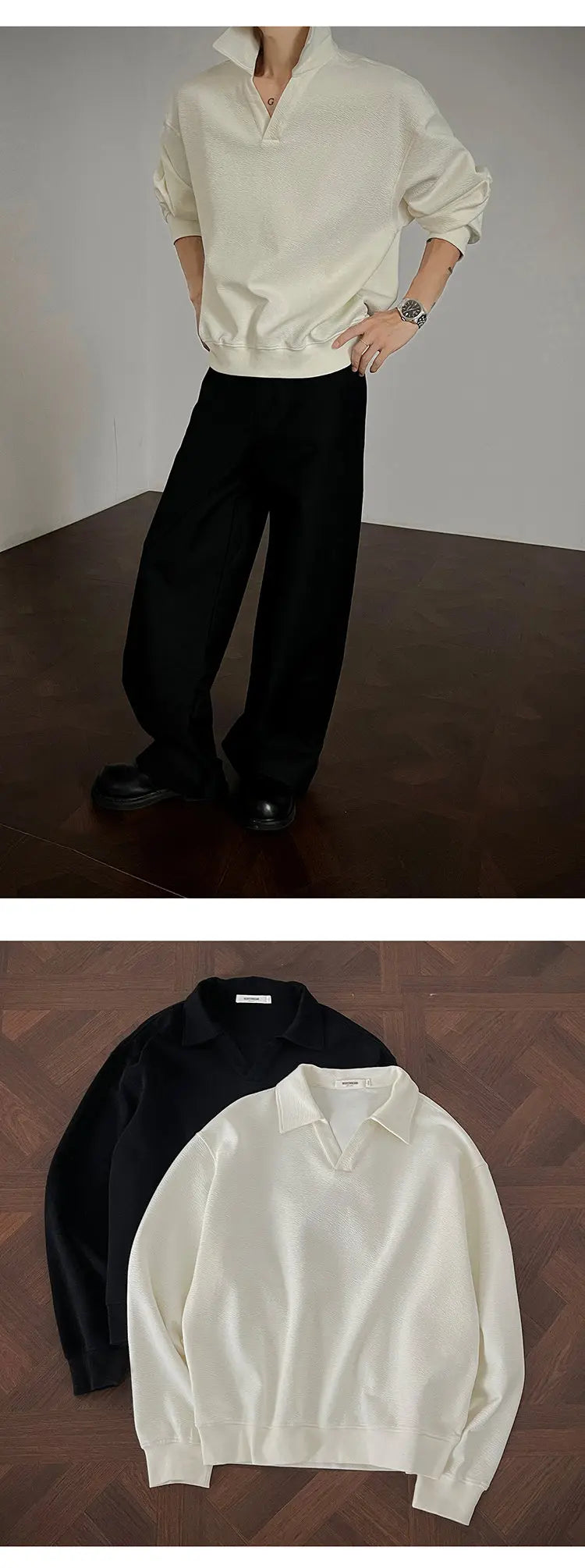 Long sleeve t Shirt men 2025 Arrival Men Polo Shirt Solid Color Casual Relaxed Fit Collar Tops Autumn Fall Fashion Mens Clothing voguable