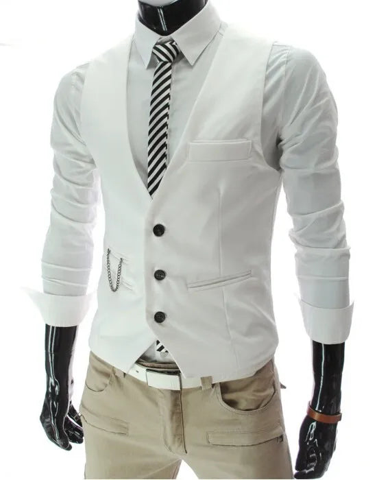 New Arrival Dress Vests For Men Slim Fit Mens Suit Vest Male Waistcoat Gilet Homme Casual Sleeveless Formal Business Jacket voguable