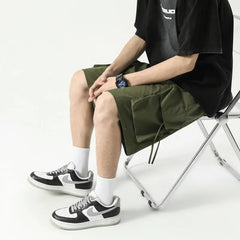 Summer Shorts Men Fashion Retro Pocket Shorts Mens Japanese Streetwear Hip-hop Loose Cargo Shorts Man Plus Size Shorts 4XL voguable