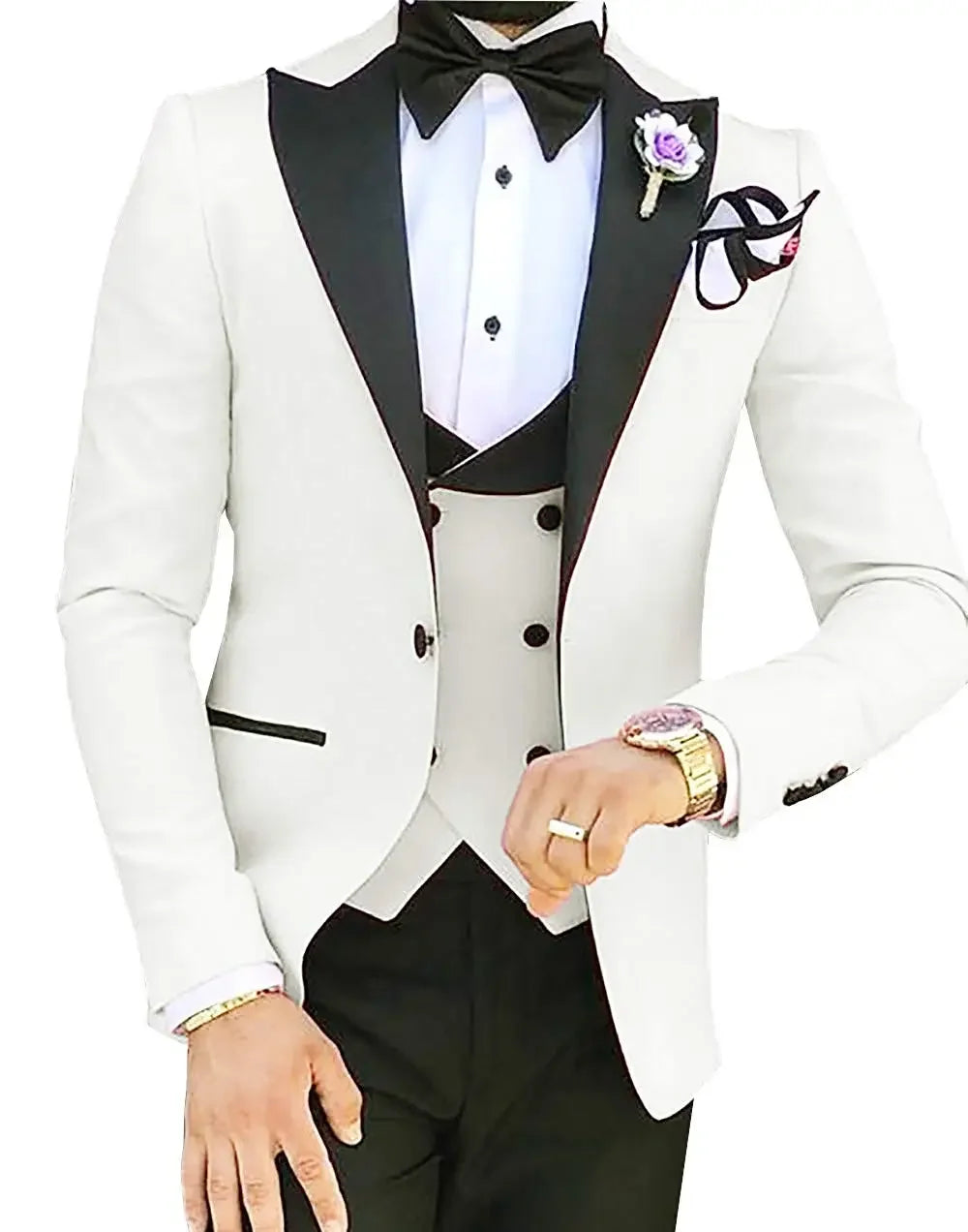 Voguable  Made Terno Slim Groom Tuxedos Wedding Men Suit Terno Masculino (Jacket+Pant+Vest) Mens's 3 Pieces Suits For Men voguable