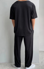 Voguable  American Sle Hard Man U-Ne T-irt Muscle Men Elastic Loose oulder ort Sve Low Ne Ice Silk Modal Trendy Top voguable