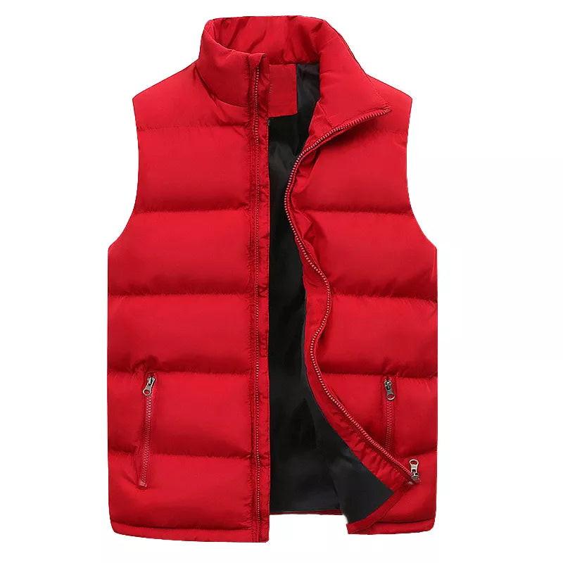 Men's Jacket Winter Warm Coats for Men Thickened Stand Collar Down Vest Oversized Jackets Puffer Vest Sleeveless Zipper Coat voguable