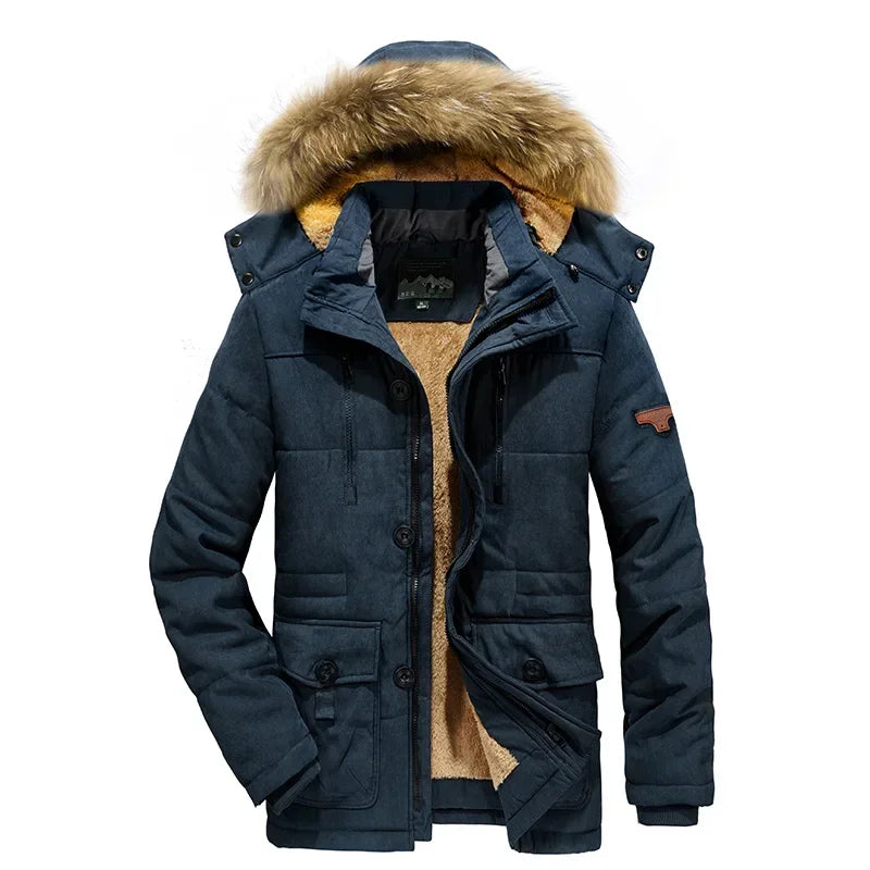 Men Outdoor Jacket Men New Hat Windbreakers Parka Waterproof Fleece Hooded Men's Coats Men's Leisure Velvet Thick Warm Coat voguable