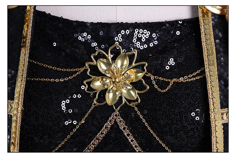 Black Golden Rumi Zoey Mira Cosplay Costume Wig Women Suit Halloween Party Role Playing Outfit voguable