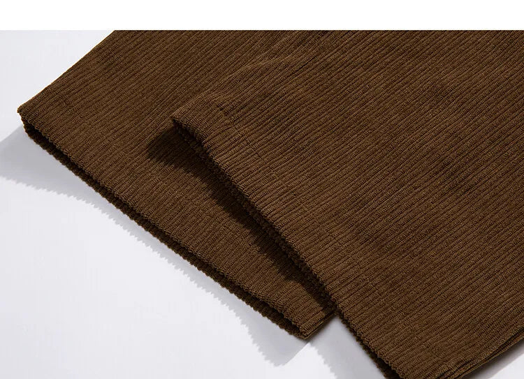 Men's Casual Pants Loose Straight Corduroy Pants Elastic Waist Sweatpants Fashion Streetwear Spring Men Sports Jogger Trousers voguable