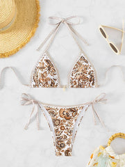 Voguable  Summer Female Swimsuit Bathers Bathing Swimming Suit Beachwear Halter String Triangle Two Piece Bikini Women Swimwear voguable