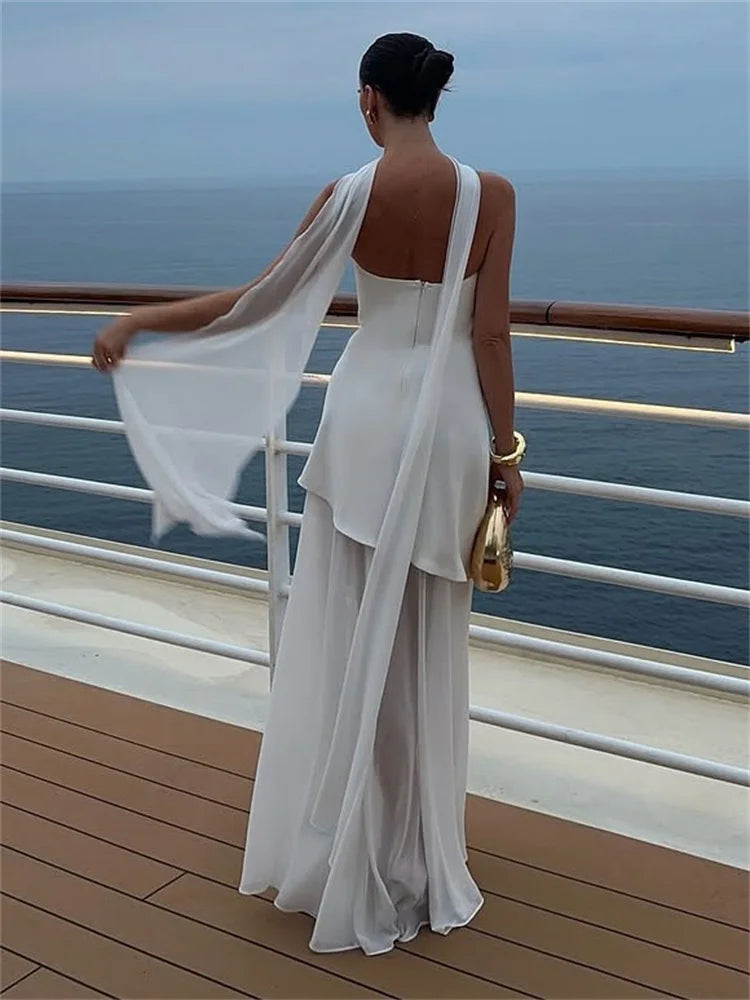 Summer Female With Ribbon Long Dress Elegant Mesh Backless Patchwork Slim Fashion Party Dress Gown Women's Bodycon Dress voguable