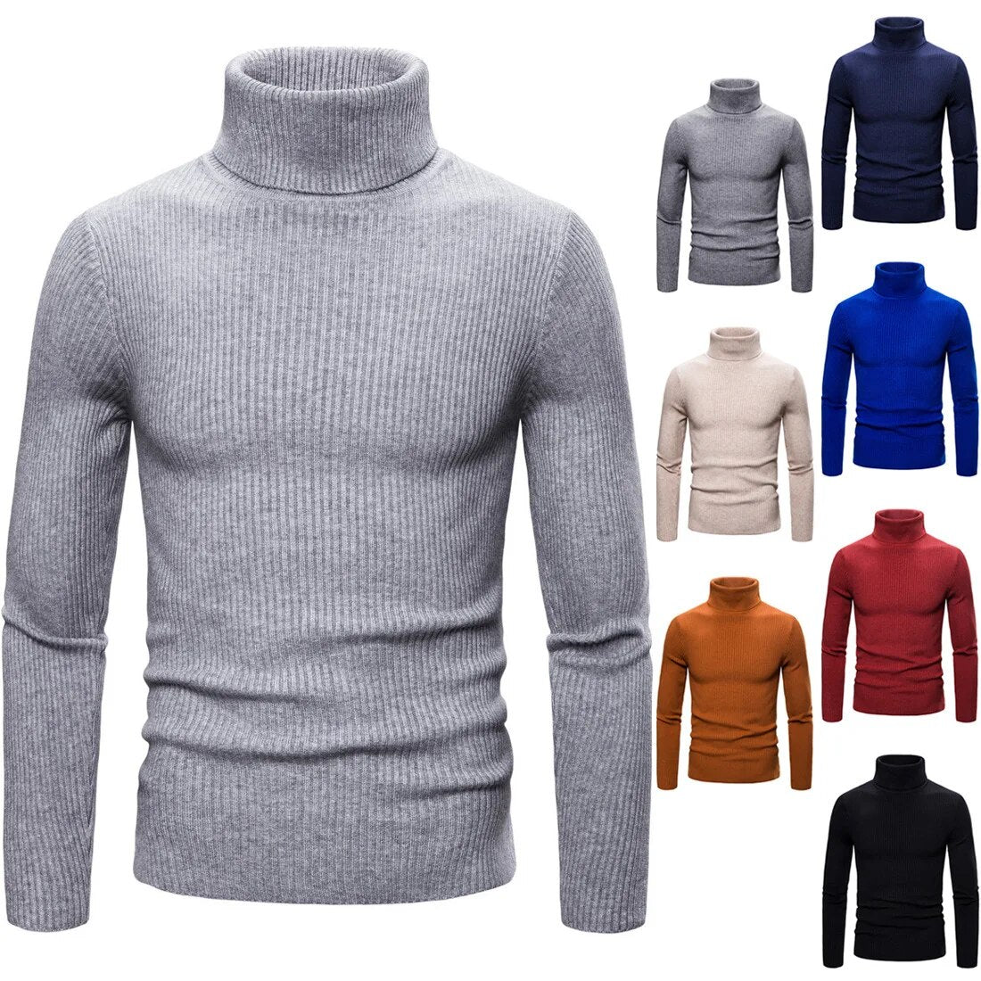 Autumn and Winter  Men's Turtleneck Sweater Male  Version Casual All-match Knitted  Sweater voguable