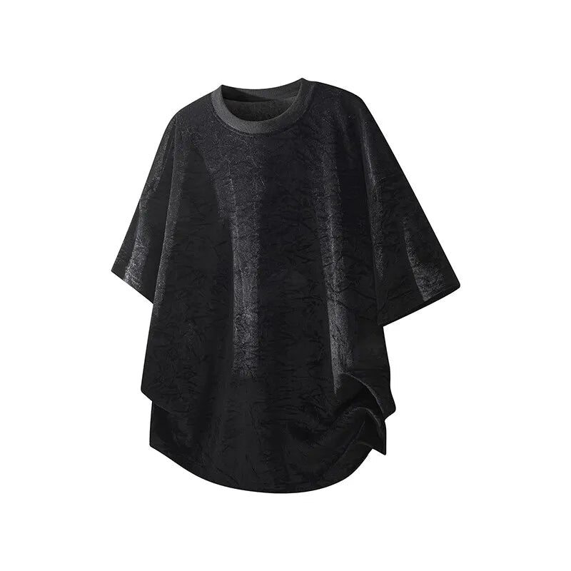 New Mens Loose Fit Round Neck Tshirt Soft Drape Fabric Short Sleeve Casual Top Trendy Streetwear Breathable Lightweight Tee Hot voguable
