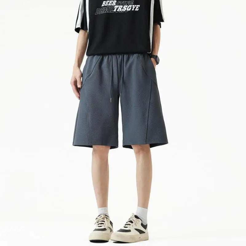 Voguable  Men's Quick-Dry Athletic Running Shorts Elastic Waist Drawstring Solid Color Straight Leg Casual Shorts for Gym & Summer Wear voguable