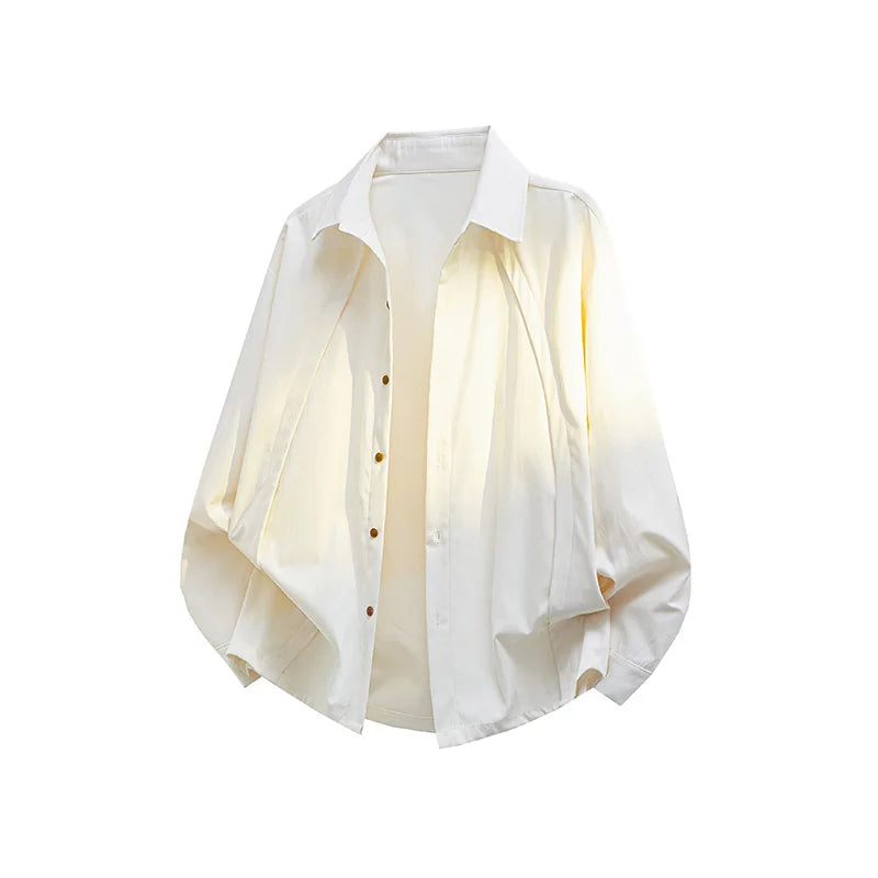 Voguable  plus Size Men's Oversized Autumn Chic Shirt Loose Fit Long Sleeve Solid Loose Shirt for Streetwise Elegance M-XXXXXL voguable
