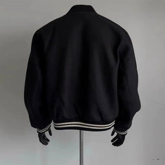 New American Vibe Fleeced Men Crop Jackets Luxury Harajuku Zip-up Long Sleeve Streetwear Trendy Chic Pocket Baseball Coats M-2XL voguable