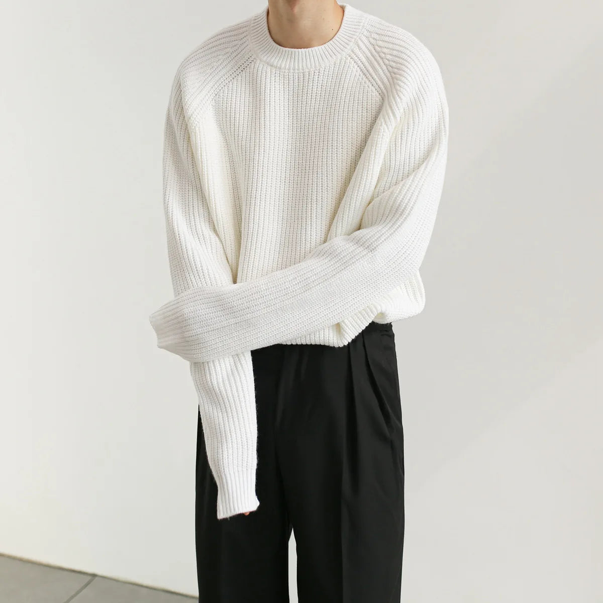 Autumn Clothing Men's Knitted Light Luxury Pullovers Sweater Casual Solid Color Vintage Loose O Neck Long Sleeve Knitwear New voguable
