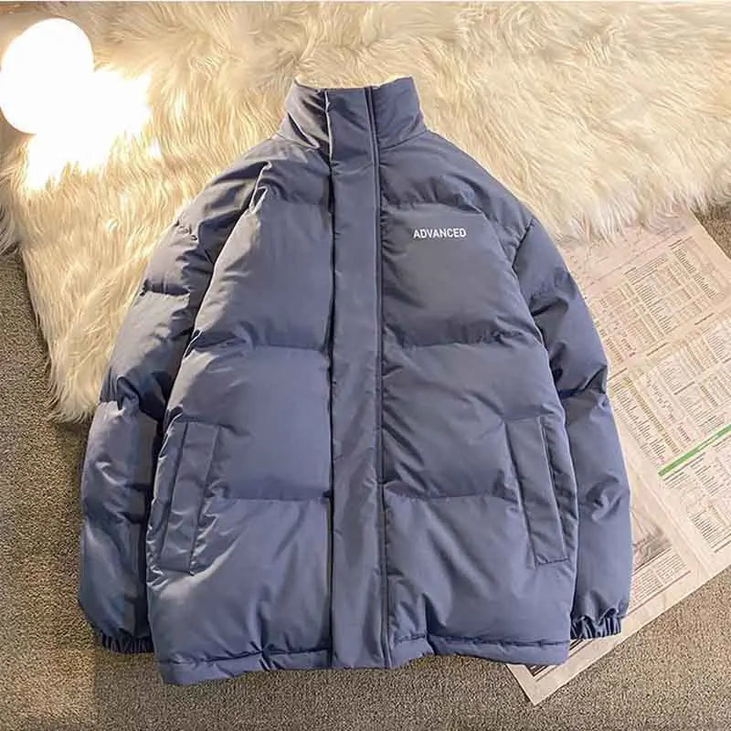 Winter Lamb Fleece Warm Parkas Women Solid Loose Stand Collar Zipper Casual Puffer Jacket Y2K Korean Preppy All Match Down Coats voguable