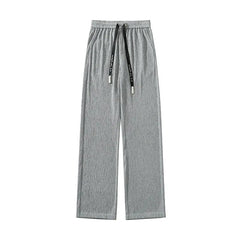 Summer Casual Pants Men Fashion White Straight Pants Men Japanese Streetwear Loose Pleated Pants Mens Black Trousers M-3XL voguable