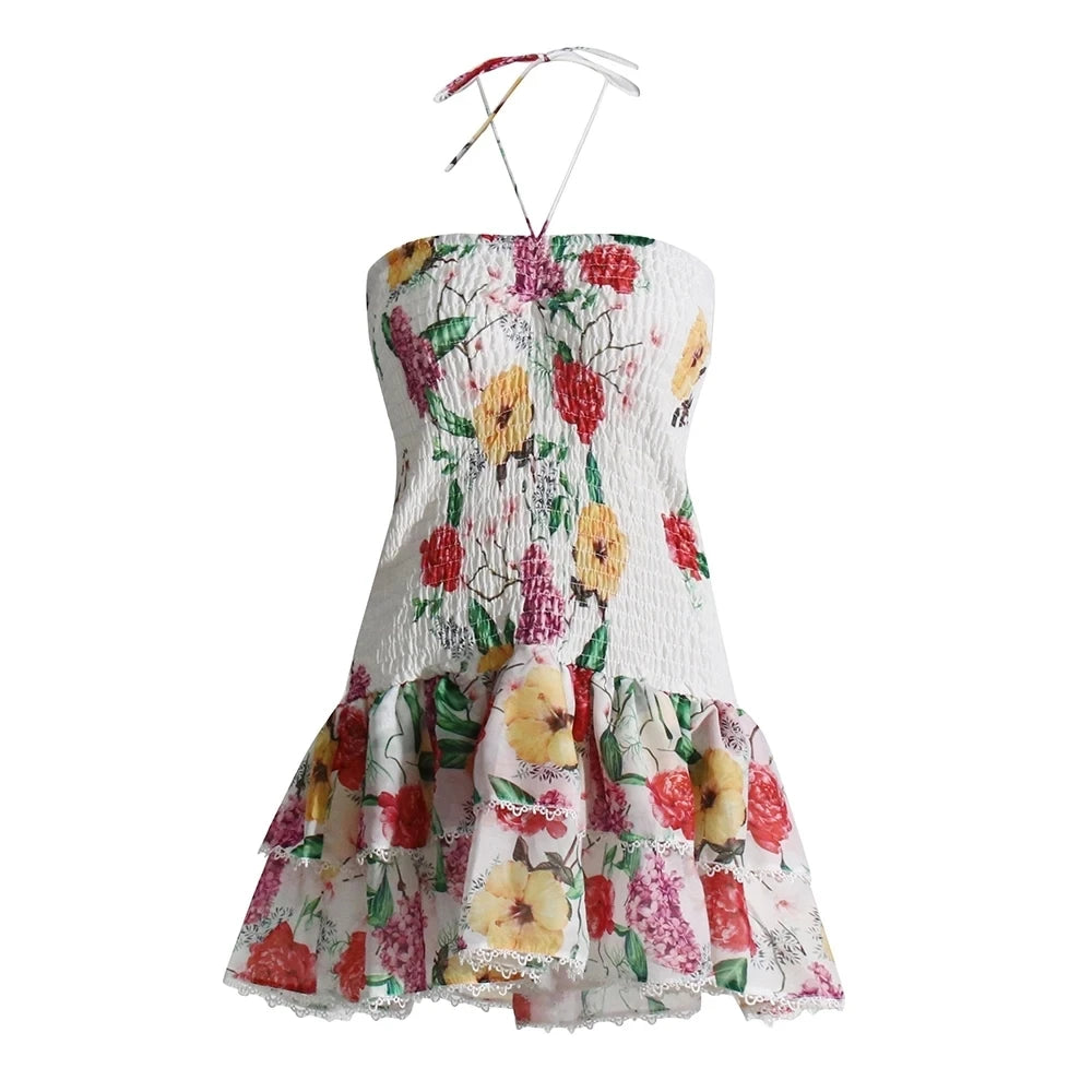 Cut Out Layered Hem Sexy Dress For Women Strapless Sleeveless Off Shoulder High Waist Mini Dresses Female Clothing voguable