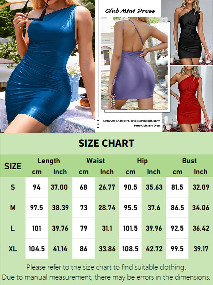 Voguable  Summer Women's Sleeveless One-Shoulder Dress Minimalist Fashion Solid Color Dress Sexy Backless Bodycon Mini Dress voguable