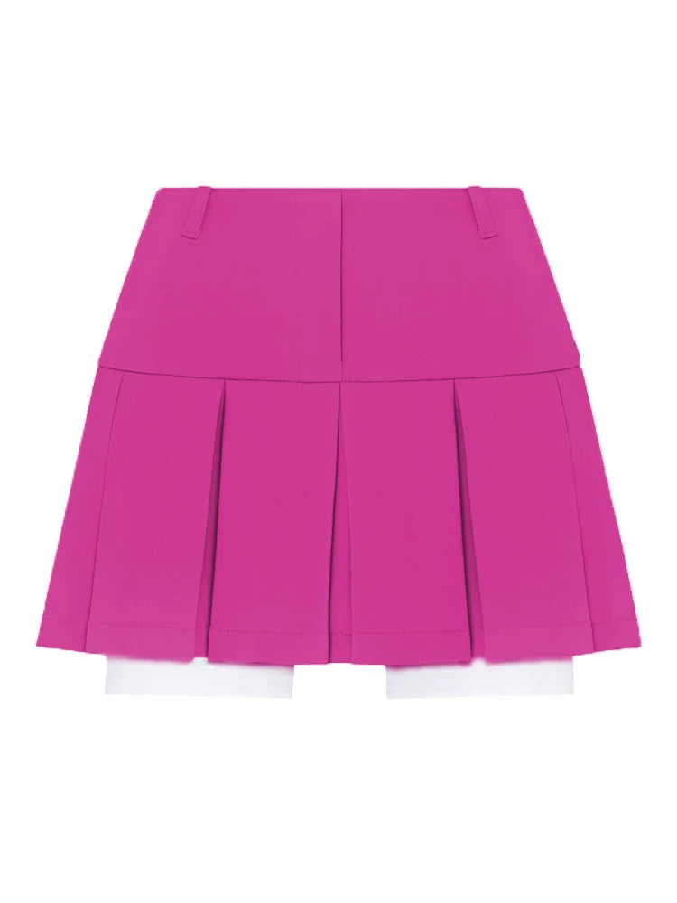 Taruxy New Mini Skirt For Women Cute High Waist Fashion Y2K Skirts Set 2022 Casual Streetwear Womens Bottom Black Pleated Skirts voguable