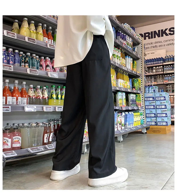 Men Korean Fahions Wide Leg Pants  Men Black Loose Casual Harem Pants Japanese Streetwear Joggers Sweatpants 5XL voguable