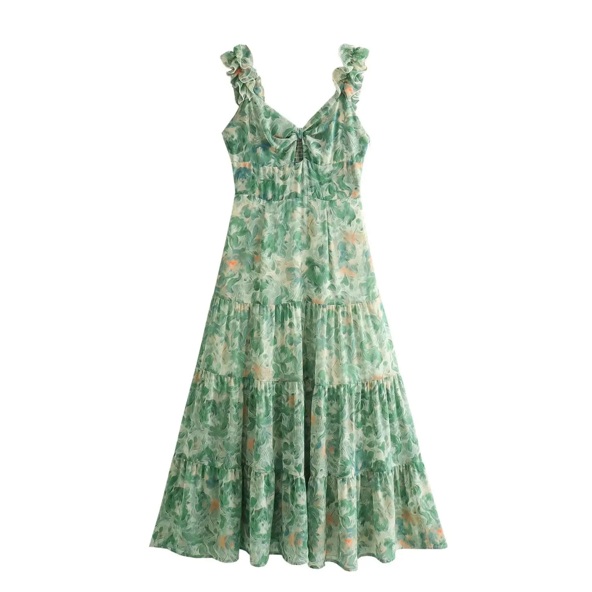 Voguable Holiday Summer Dresses 2024 Women Sleeveless V Neck A-line Floral Print Long Dress Casual Vestidos voguable