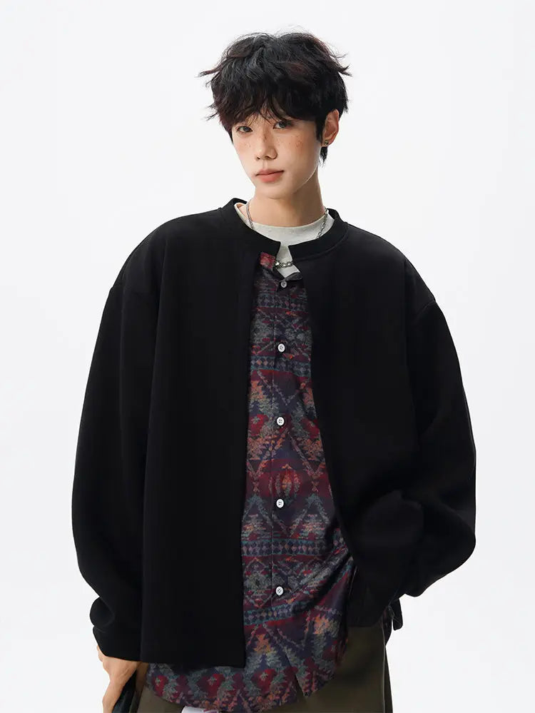 Jacket men Stand Up Collar Single Breasted Fake Two Piece Jacket Autumn Thin Ethnic Print Patchwork Mens Outerwear Coat men new voguable