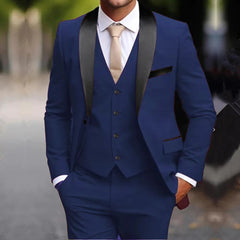 Voguable  New khaki Business Formal Men Suit Groomsman Wedding Party Prom Male Tuxedos 3 Piece Set voguable