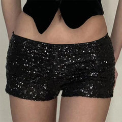 Women's Shorts All Season Fitting Slim Shiny Sexy Low Waist Short Party Shorts voguable