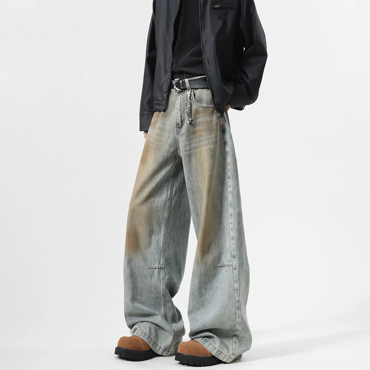 2025 Men's Jeans baggy Denim pants Loose Fit Casual Style American Streetwear Straight Novel design Leg Pants Trendy Brand voguable