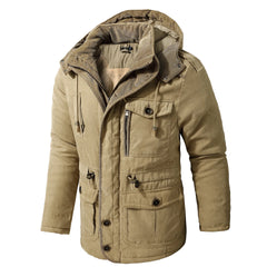 Winter Fleece Parkas Men Warm Windproof Jackets Thick Hooded Parka Coat Mens Fur Linner Outerwear Casual Cotton Padded Jacket voguable