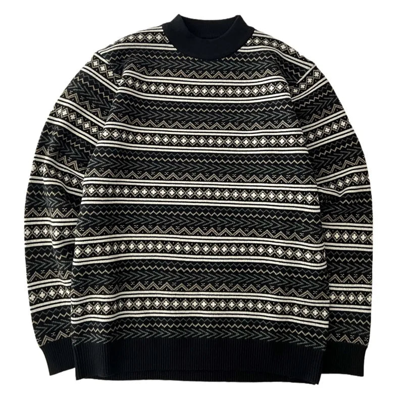 Winter Sweaters Men Slim Fit Warm Fashion Retro Knitted Pullovers Men Korean Casual Long Sleeved Sweaters Mens Jumper Clothes voguable