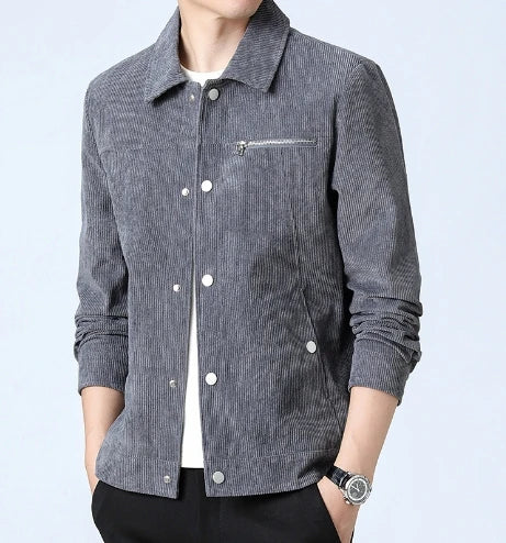 Voguable  High-end Men's Corduroy Jackets Autumn Winter Fashion Youth Trend Single Breasted Top Thick Quality Business Coat for Men M-5XL voguable