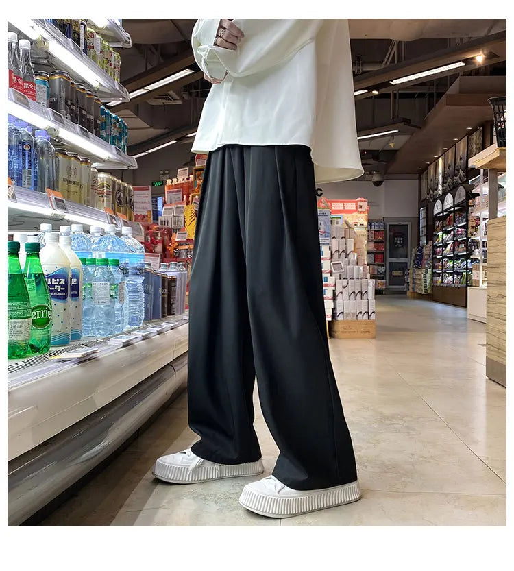 Men Korean Fahions Wide Leg Pants  Men Black Loose Casual Harem Pants Japanese Streetwear Joggers Sweatpants 5XL voguable