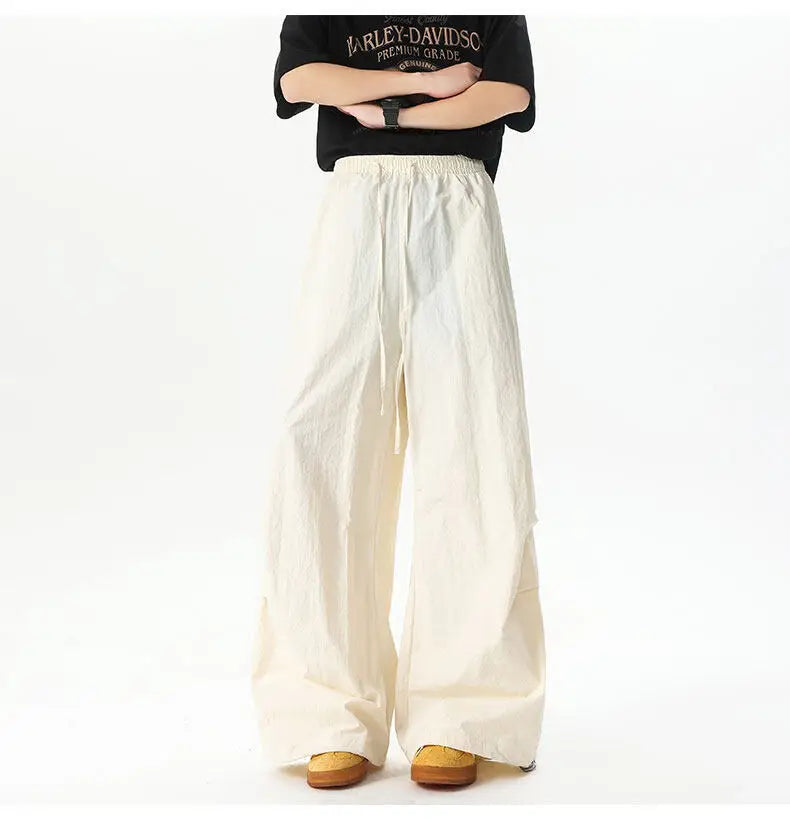 Unisex Pants Wide Leg Athletic Lounge Pants Spring Summer Lightweight Stretch Waist Casual Sportswear Joggers Loose Thin Comfort voguable