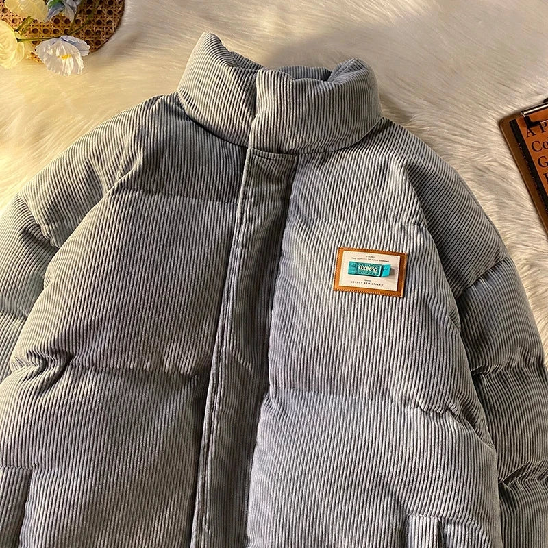 Harajuku Men's Warm Parkas Winter Coat Corduroy Cotton Oversize Male Winter Jackets Windbreaker Padded Coat Woman Parkas gotmes-shop