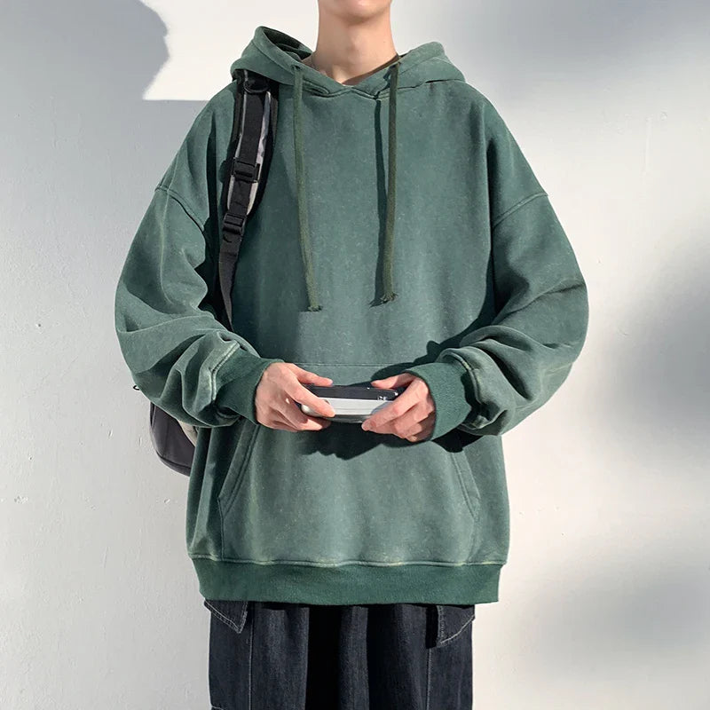 Men Sweatshirts Washed Hoody Vintage Streetwear Baggy Fashion Harajuku Female Casual Hoodies gotmes-shop