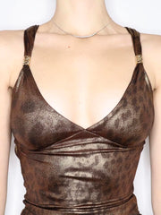 Voguable Vintage Leopard Print Camisole Y2K Aesthetic Sleeveless Crop Tops Women Summer 2024 Sexy Coquette Tank Top Harajuku voguable