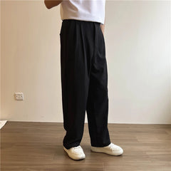 Voguable Black Khaki Suit Pants Men Slim fit Fashion Social Men Dress Pants Korean Straight Wide Leg Pants Men Office Formal Trousers voguable