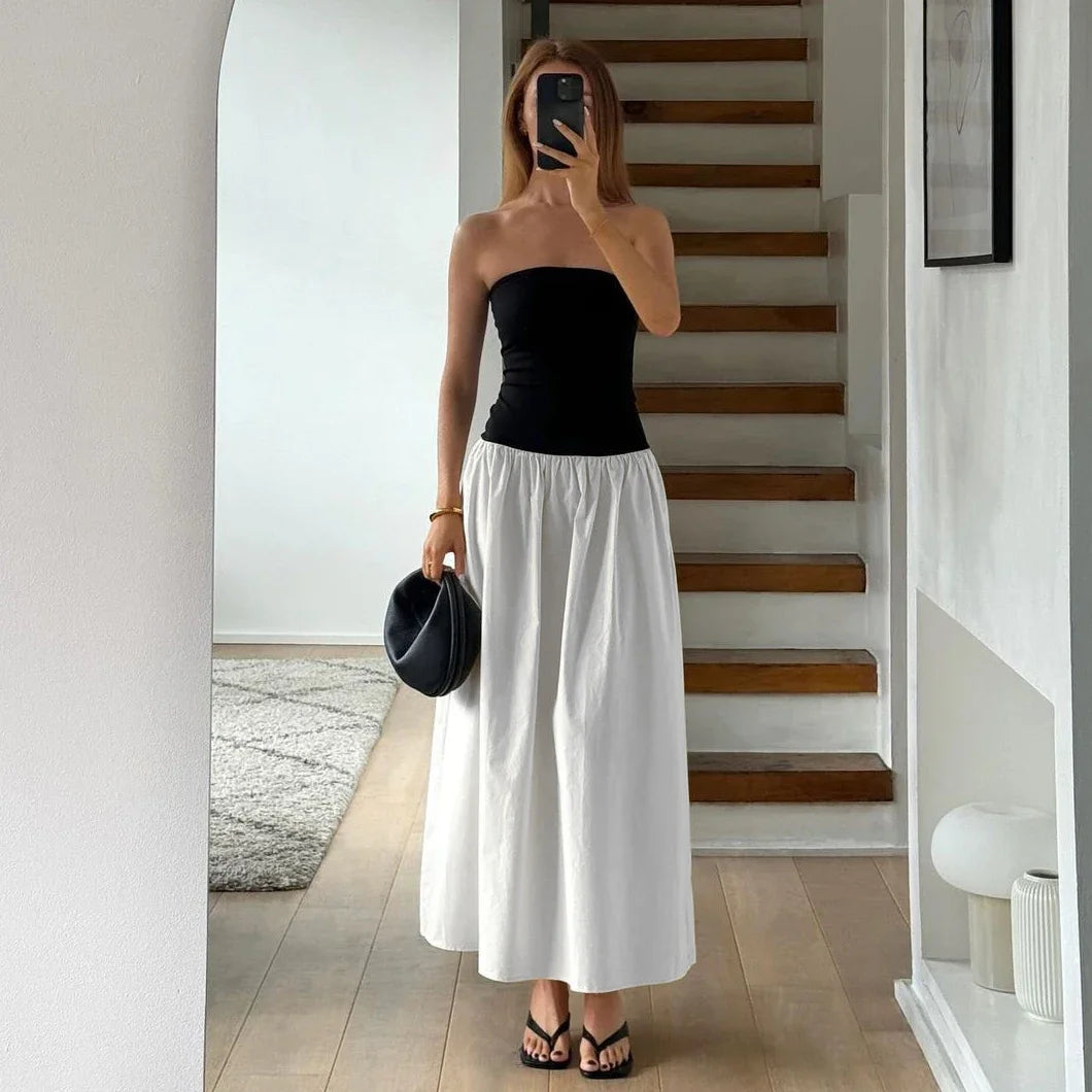 TARUXY Slim Folds Dress For Women Bodycon Backless Splice Dresses Female Summer Sexy Off Shoulder Elegant Mini Dress Woman 2024 voguable