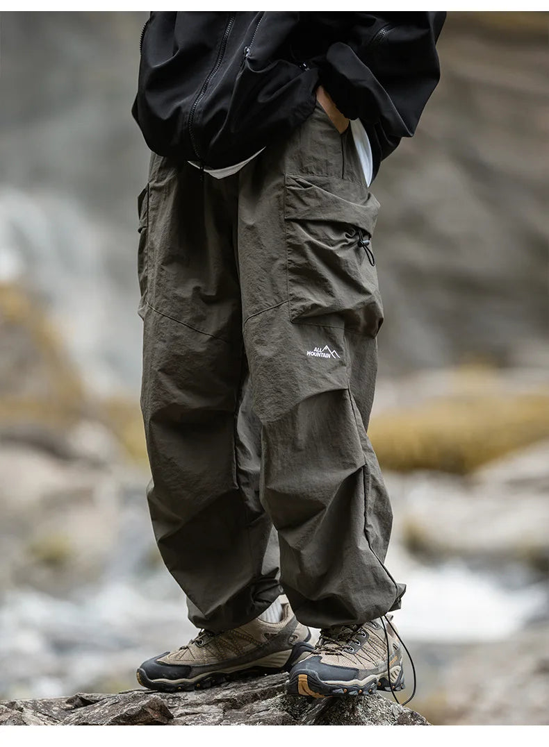 Voguable Parachute Cargo Pants Men Oversize Outdoor Casual Trousers Male Waterproof Pants Man Japanese Streetwear Hip Hop voguable